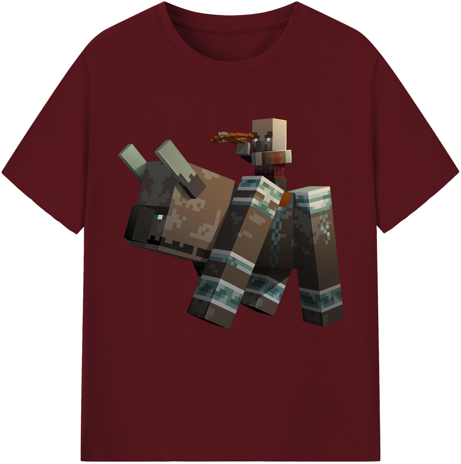 （画像用） マインクラフト ブロックの世界 Minecraft MC Block world 綿100％半袖Tシャツ（フロントプリント）